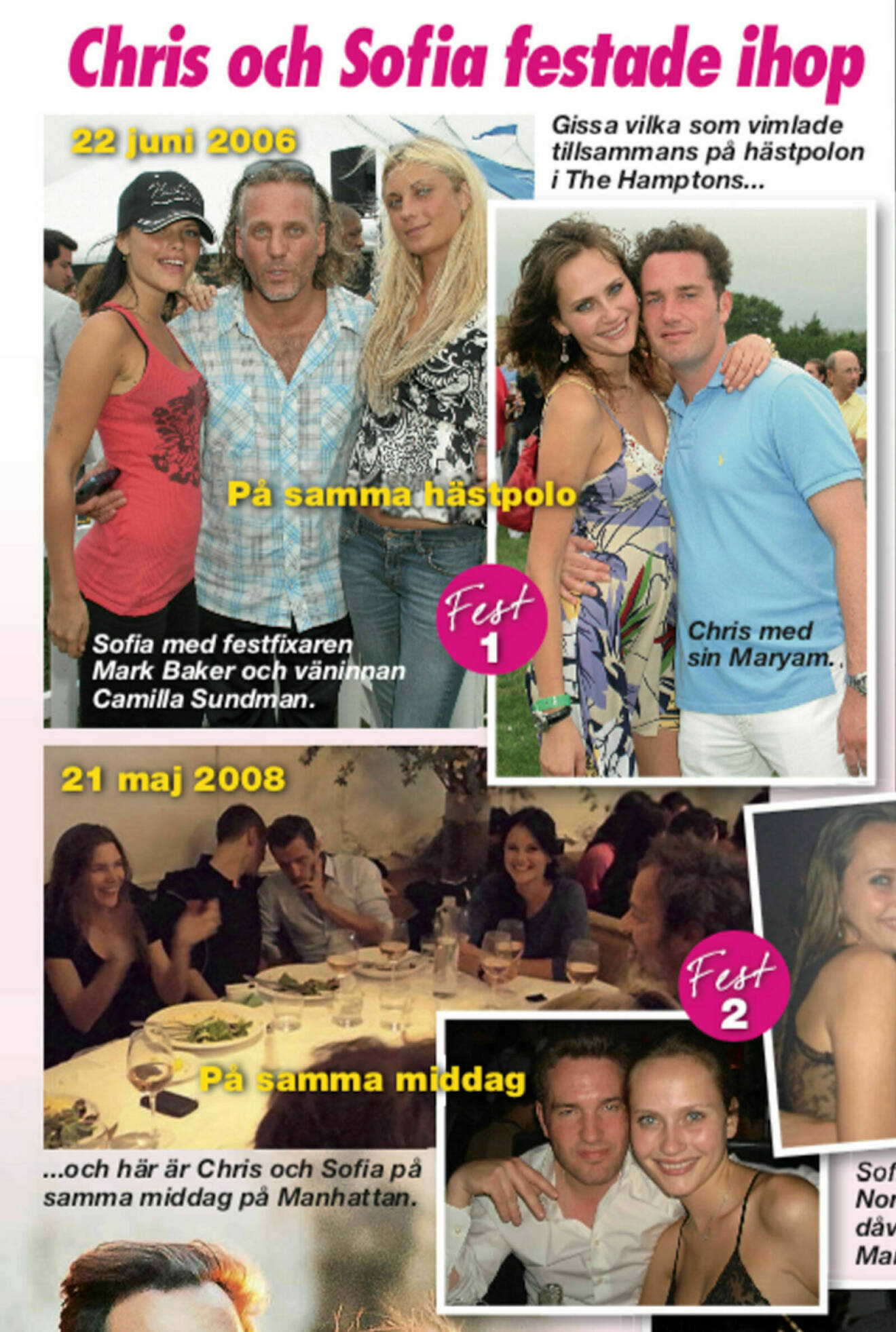 Bilder på Sofia och Chris O'Neill när de träffades i New York 2006 och 2008