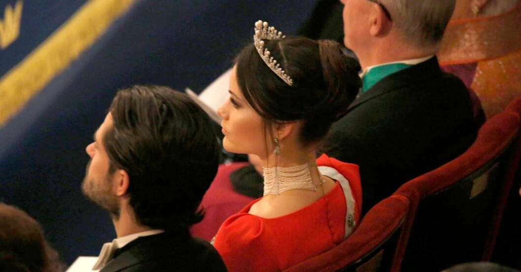 Prinsessan Sofia vid kvällens Nobelfest. Prinsessan Sofia på Nobelfesten 2018