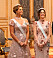 Prinsessan Madeleine och prinsessan Sofia före Nobelmiddagen 2019 på slottet.