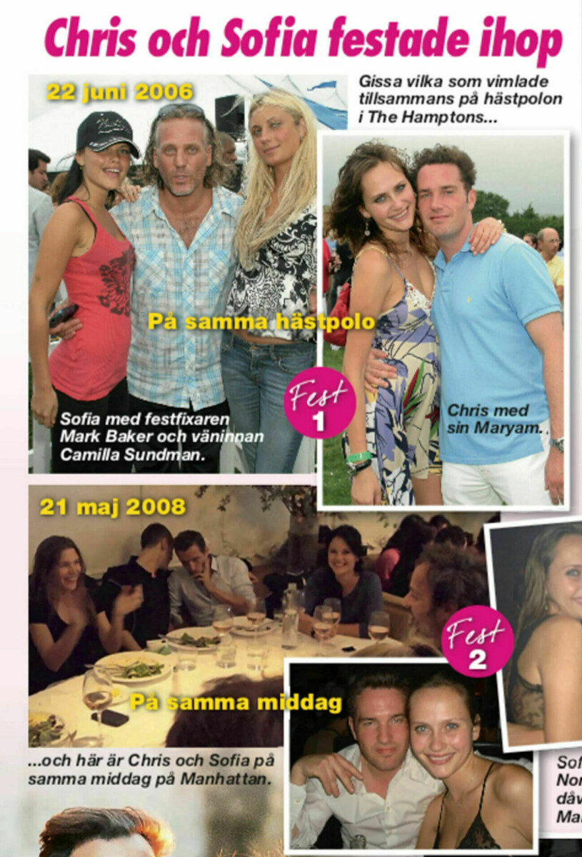 Bilderna på Chris O’Neill och Sofia Hellqvist när de festade tillsammans i New York 2006 och 2008. Chris O'Neill och prinsessan Sofia sågs på samma fest i The Hamptons