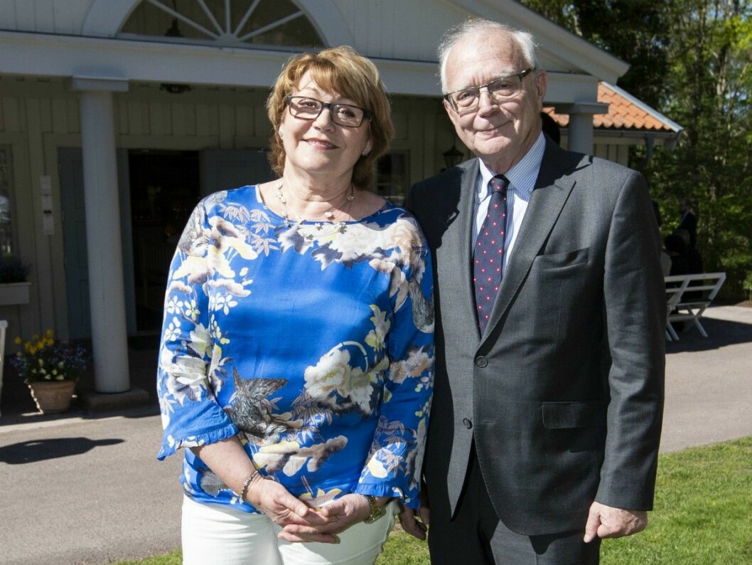 Stjärnkocken Karin Fransson minglade hos kungaparet tillsammans med sin man Ove. Stjärnkrögarna Karin och Ove Fransson.