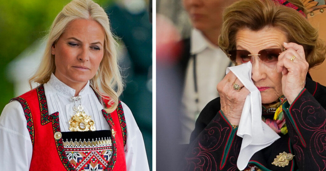 Det var en känslosam stund för både Mette-Marit och Sonja.