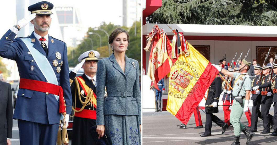 Så firade spanska kungafamiljen nationaldagen