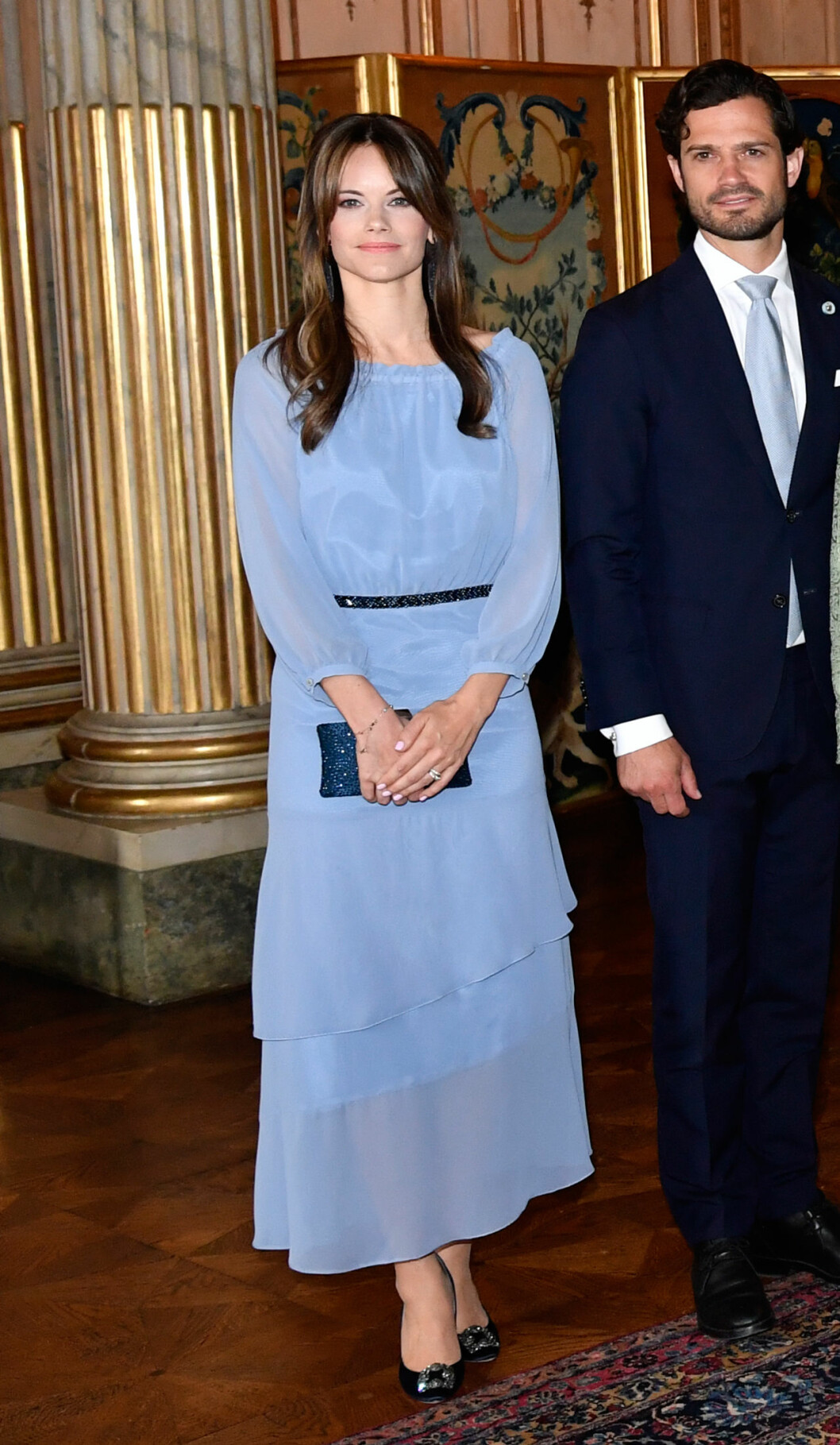 Sofia valde vackert himmelsblått. Prinsessan Sofia i en klänning från svenska designern Valerie.
