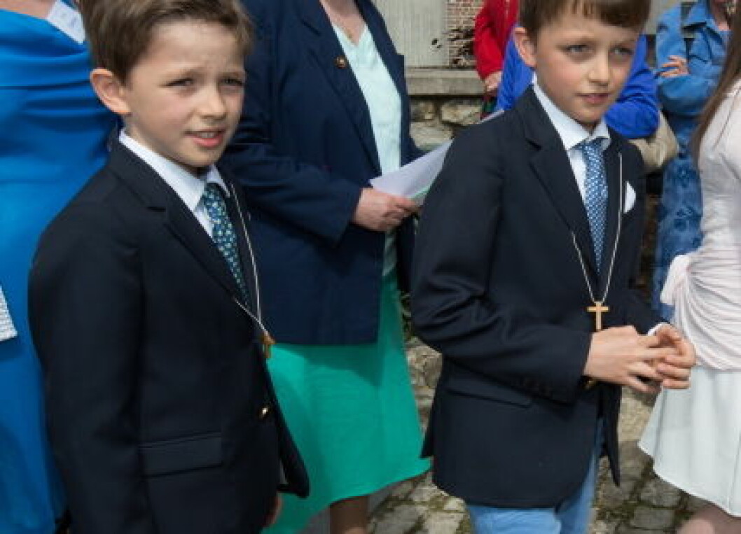 First communion of twin princes Nicolas and Aymeric of Belgium