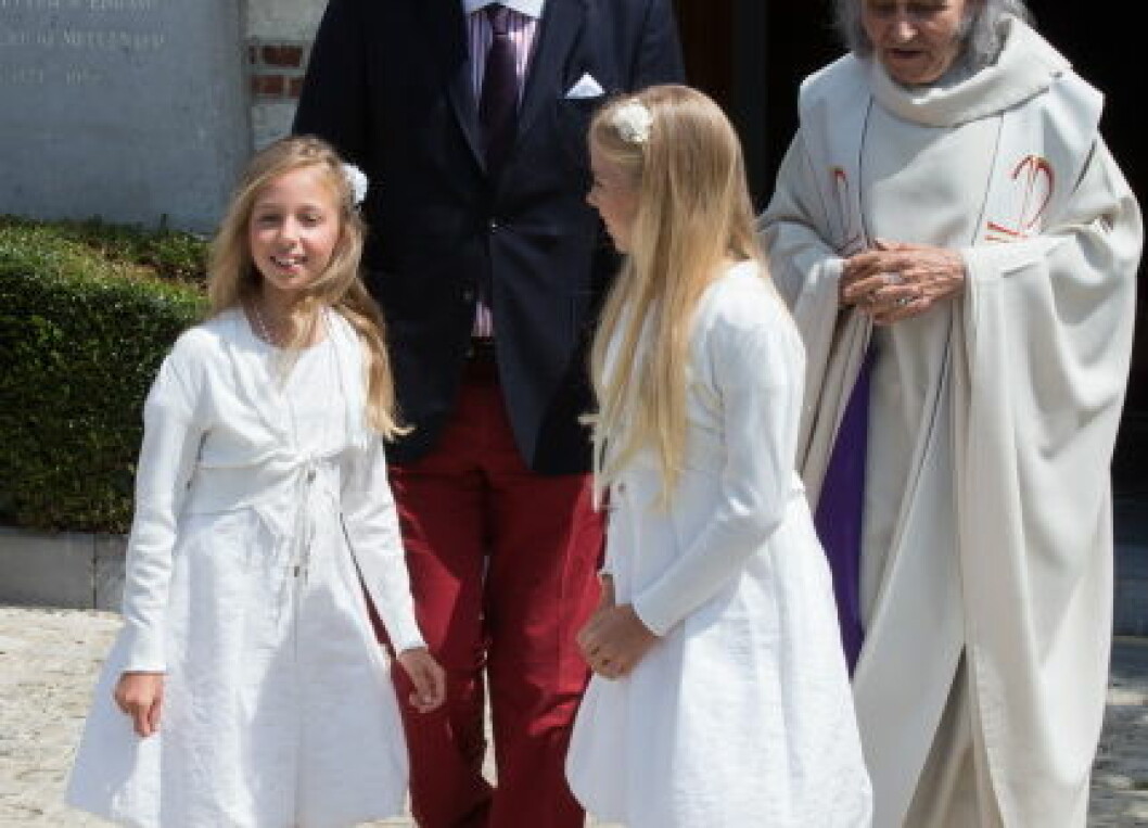 First communion of twin princes Nicolas and Aymeric of Belgium