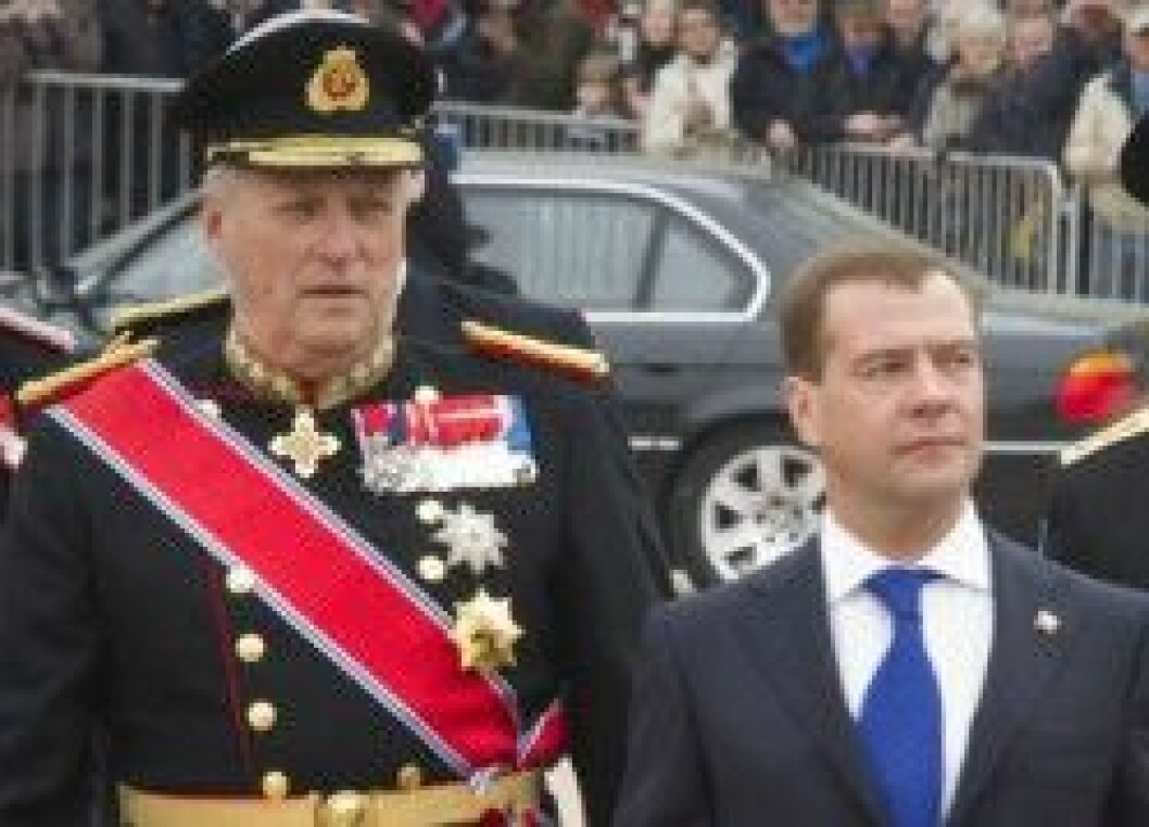 Kung Harald och president Medvedev. Kung Harald och president Medvedev.