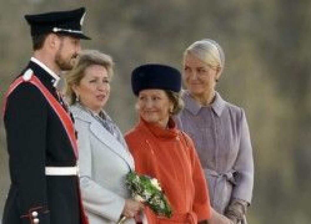 Drottning Sonja och kronprinsparet med den ryska presidenthustrun. Drottning Sonja och kronprinsparet med den ryska presidenthustrun.