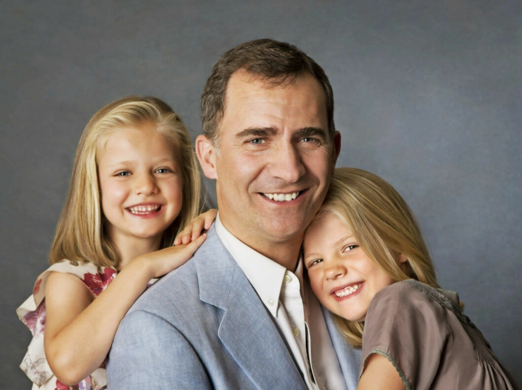 En av Felipes privata favoritbilder. I dag har hans flickor Leonor och Sofia hunnit fylla tio och tolv.