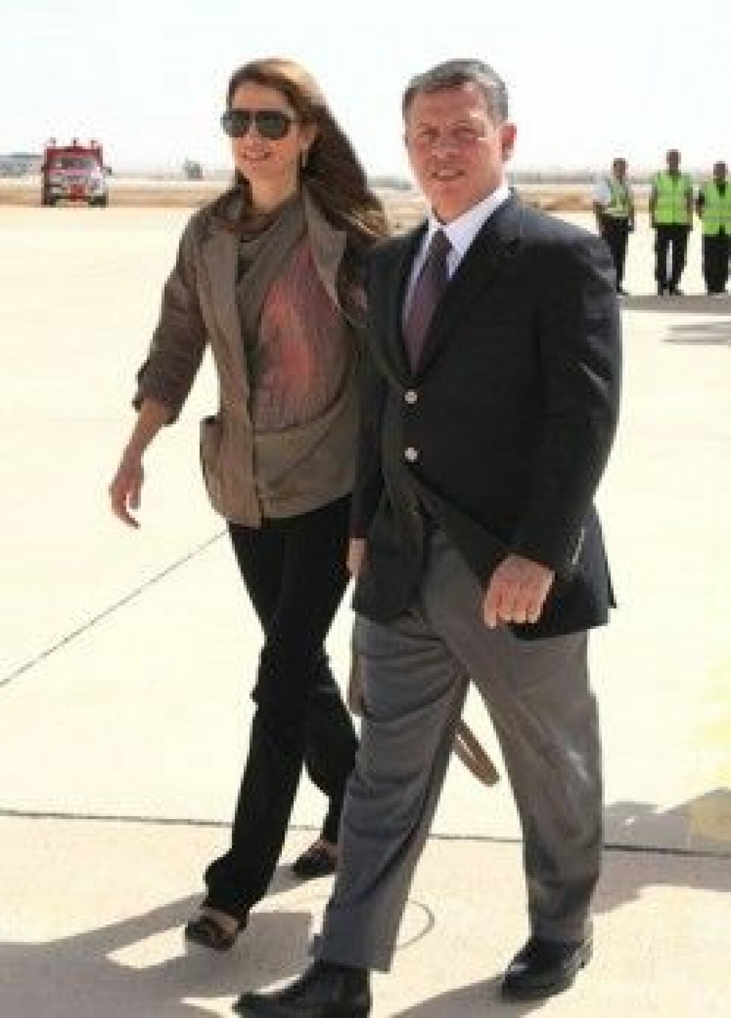 Drottning Rania och kung Abdullah har landat i Jordanien. Drottning Rania och kung Abdullah har landat i Jordanien.