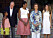 Kung Juan Carlos med familj tog emot Michelle Obama med sin dotter.