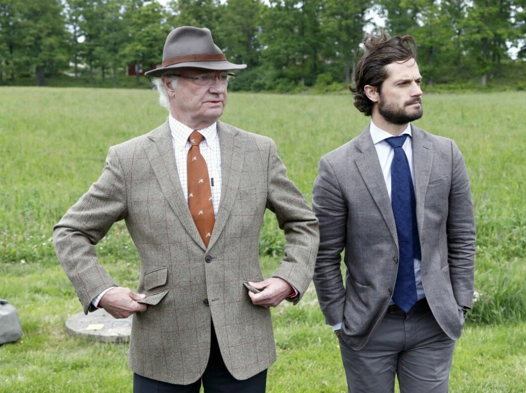 Kungen och Carl Philip på Stenhammar. Kungen och Carl Philip