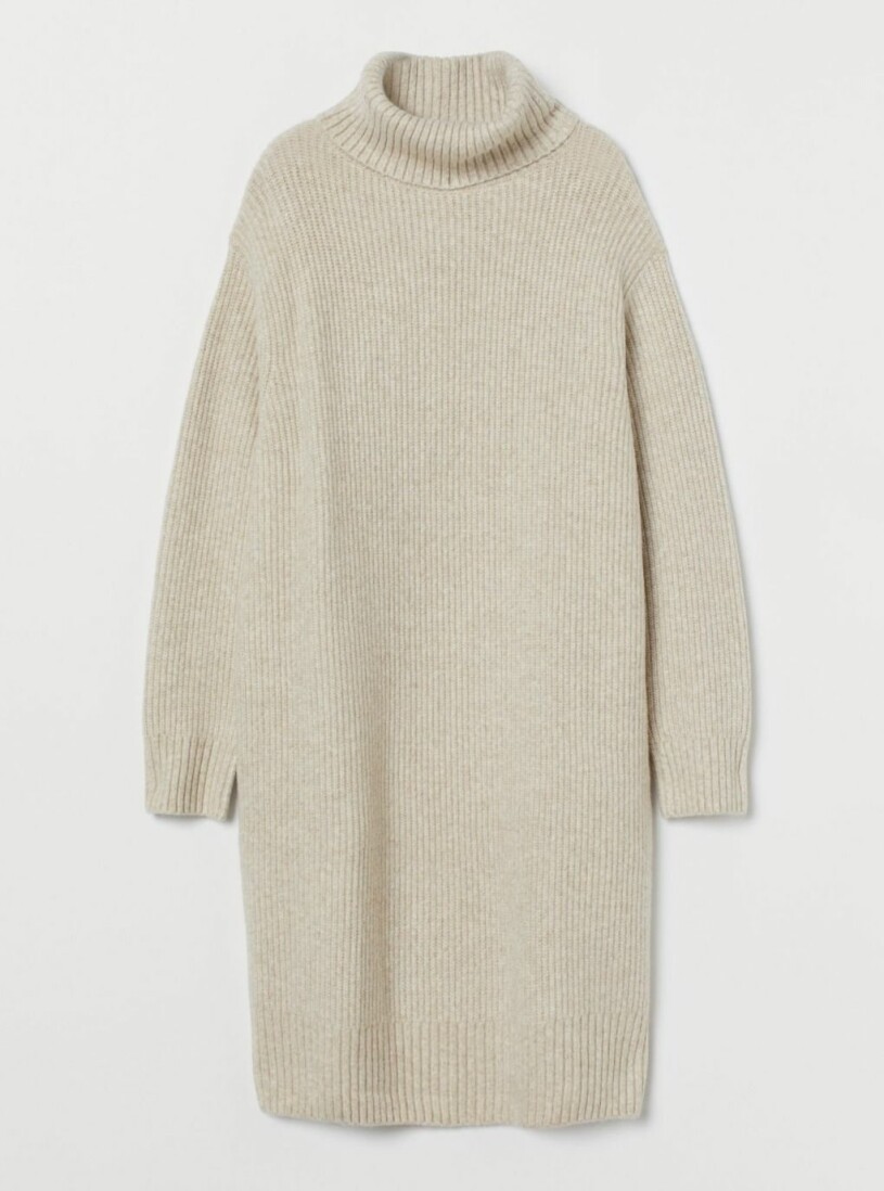 stickad poloklänning H&M