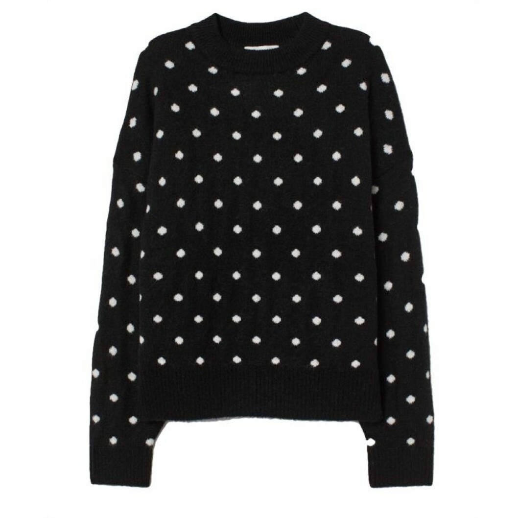 Stickad prickig tröja från h&M