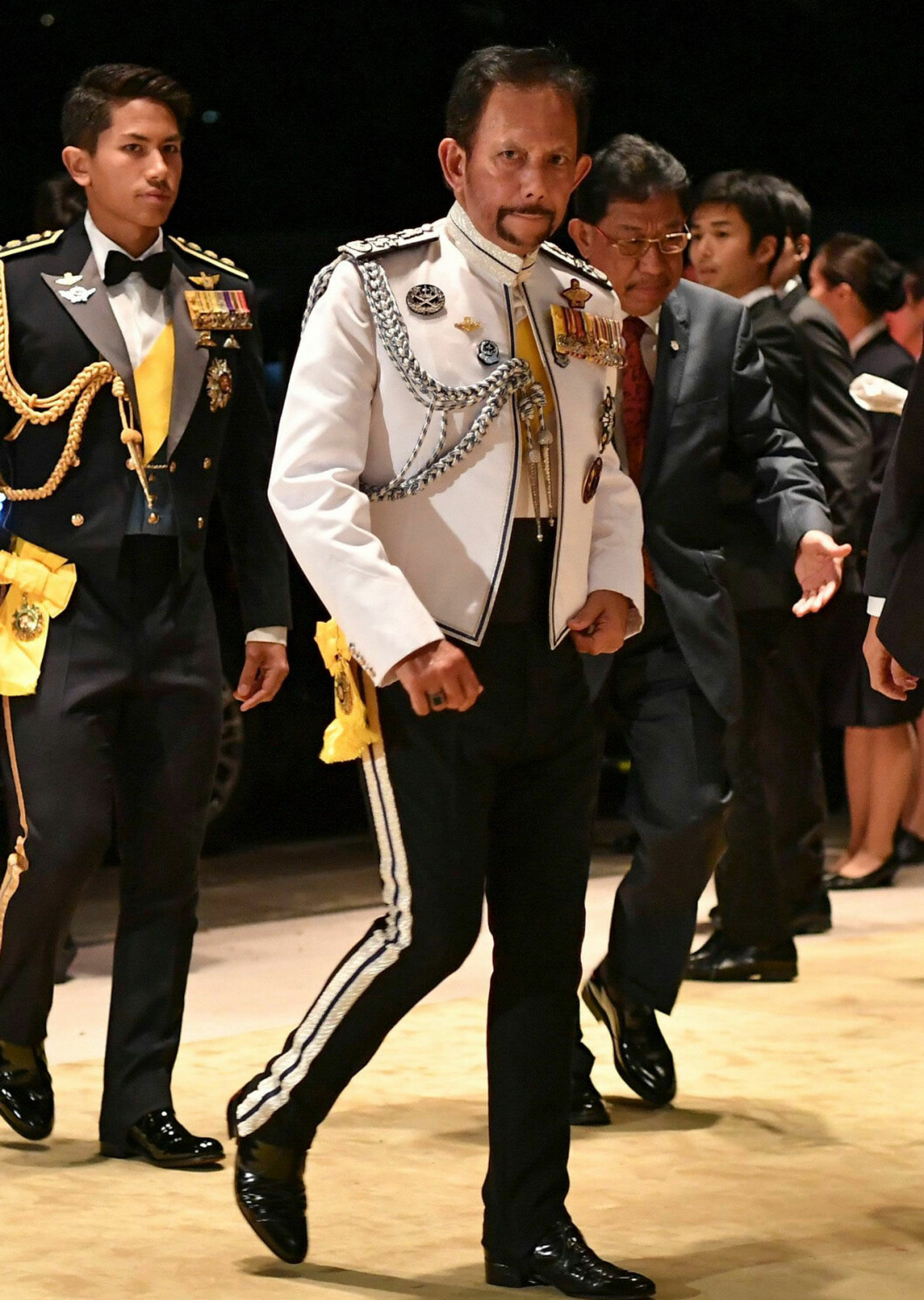 En av aftonens två sultaner: den enväldige sultanen av Brunei. Sultanen av Brunei.