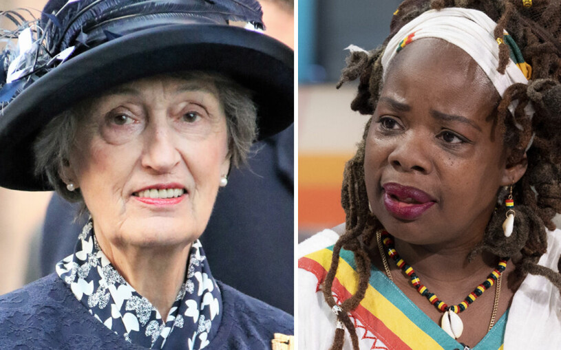 Lady Susan mötte Ngozi Fulani i vimlet på Buckingham Palace och det slutade med rasistanklagelser. Lady Susan Hussey och Ngozi Fulani från Sistah Space