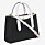 svartvit väska som liknar Hermes Kelly från Lauren Ralph Lauren