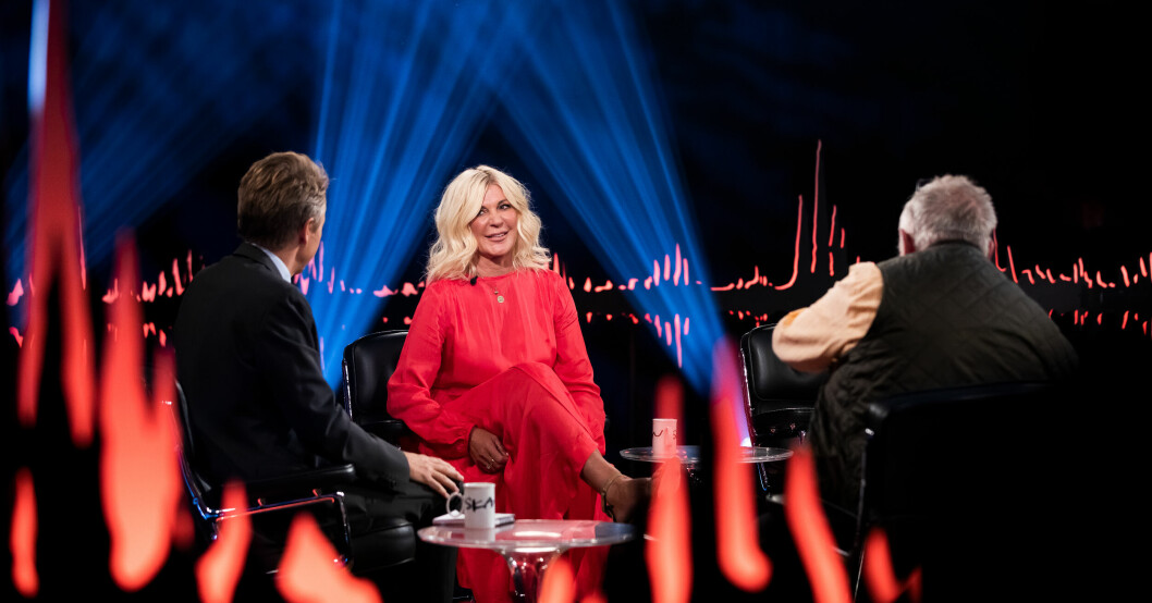 Foto: SVT Skavlan/Pillan Thelaus Monkberry Fredrik Skavlan, Maria Montazami och Leif GW Persson