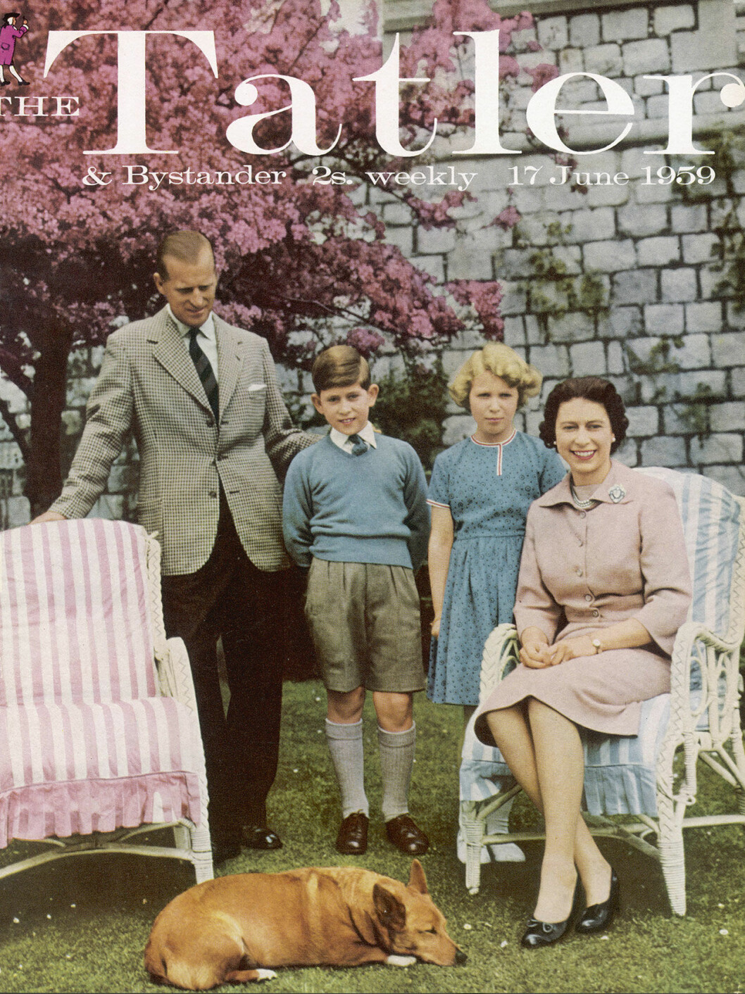 Omslag på Tatler Elizabeth och barnen Charles och Anne