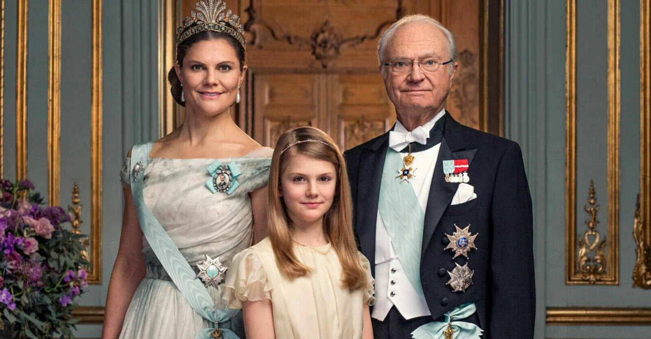 Kronprinsessan Victoria, kung Carl Gustaf och prinsessan Estelle