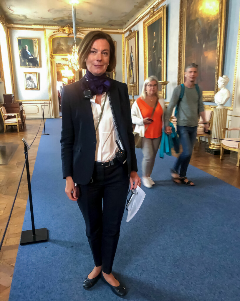 Till vardags är statsfrun Anna Hamilton chef för drottningens hovstat – men under Kungliga slottets öppethållande i somras guidade hon turister i stället.
