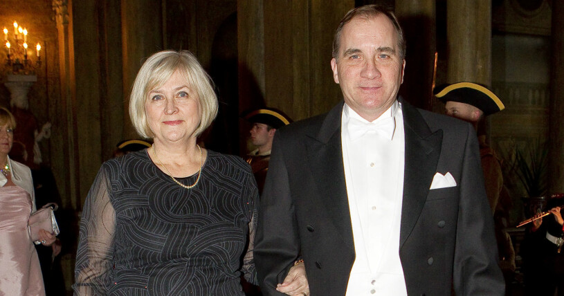 Ulla Löfven och Stefan Löfven på middag på Kungliga slottet, 2012. Ulla Löfven och statsminister Stefan Löfven