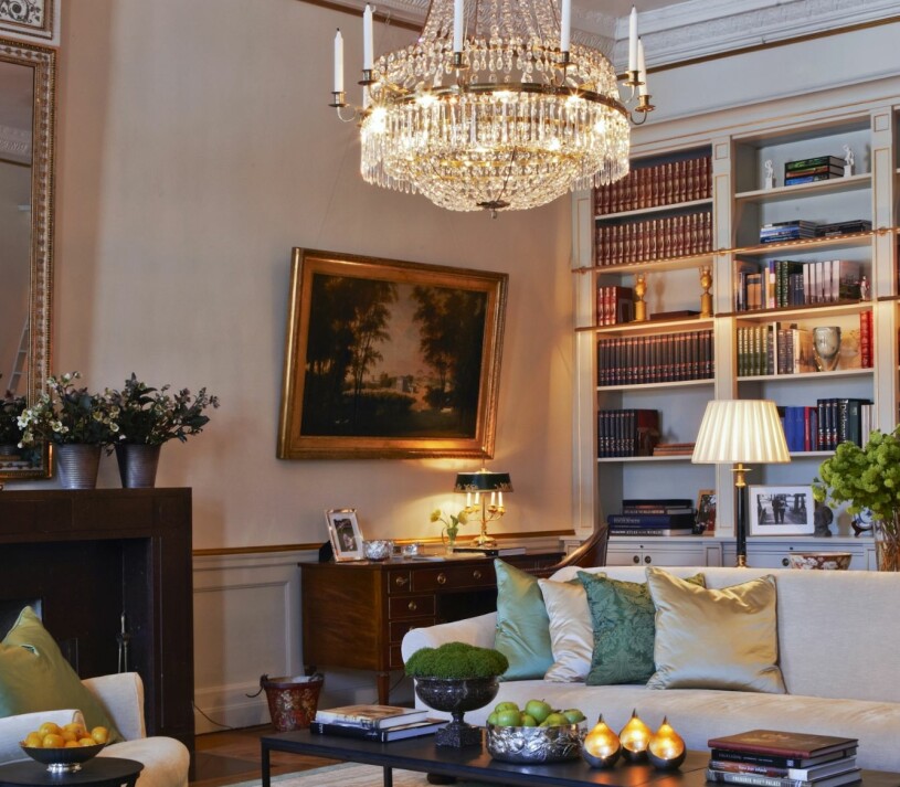 Biblioteket på Haga slott. Vardagsrummet Biblioteket Haga slott