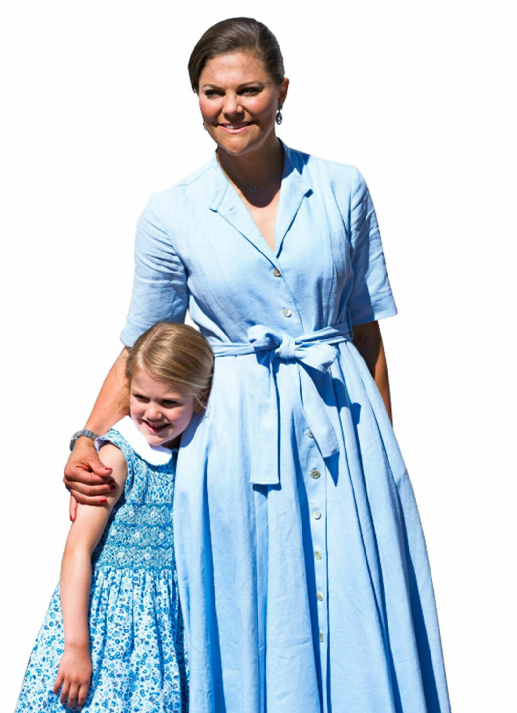 Victoria och Estelle i blått.
