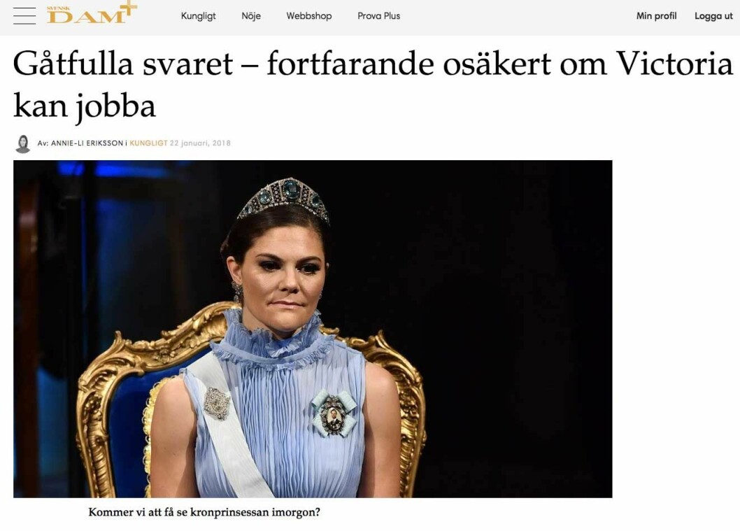 Gåtfulla svaret – fortfarande osäkert om Victoria kan jobba