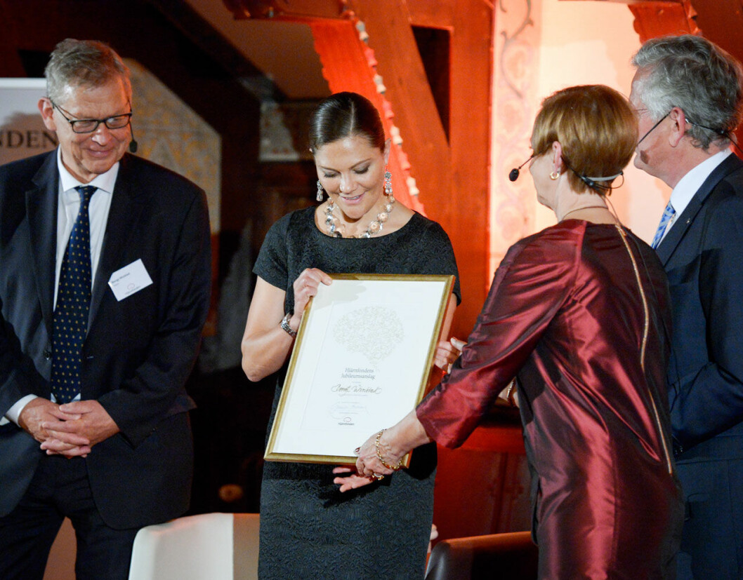 Kronprinsessan Victoria vid Alzheimerdagen 2015, ett arrangemang i regi av Krister Westerlund och Alzheimer Sverige. Kronprinsessan Victoria vid Alzheimerdagen 2015.