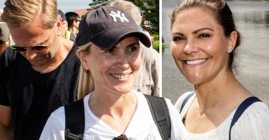 Anna och Victoria. Anna Westling med kronprinsessan Victoria under landskapsvandringen i Gästrikland Gävleborg