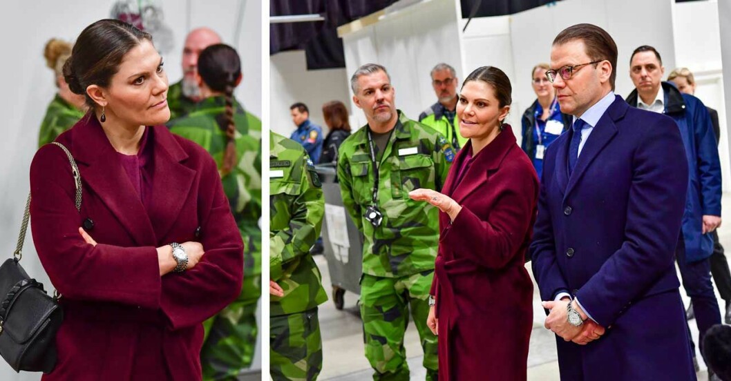 Victoria och Daniel på fältsjukhuset i Älvsjö i mars 2020. Victoria och Daniel