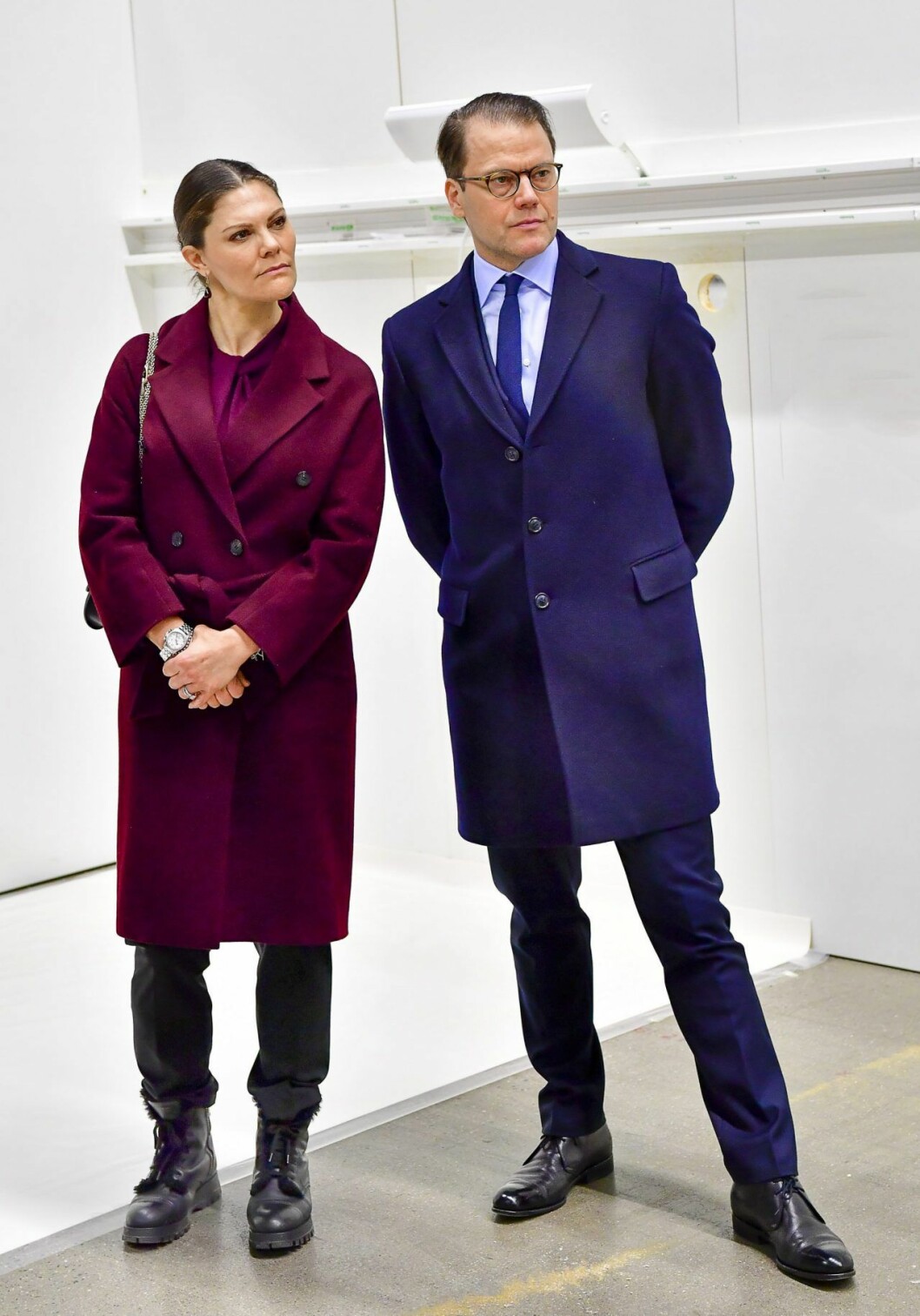 Kronprinsessan Victoria i kappa från Greta och skor från Prada. Victoria