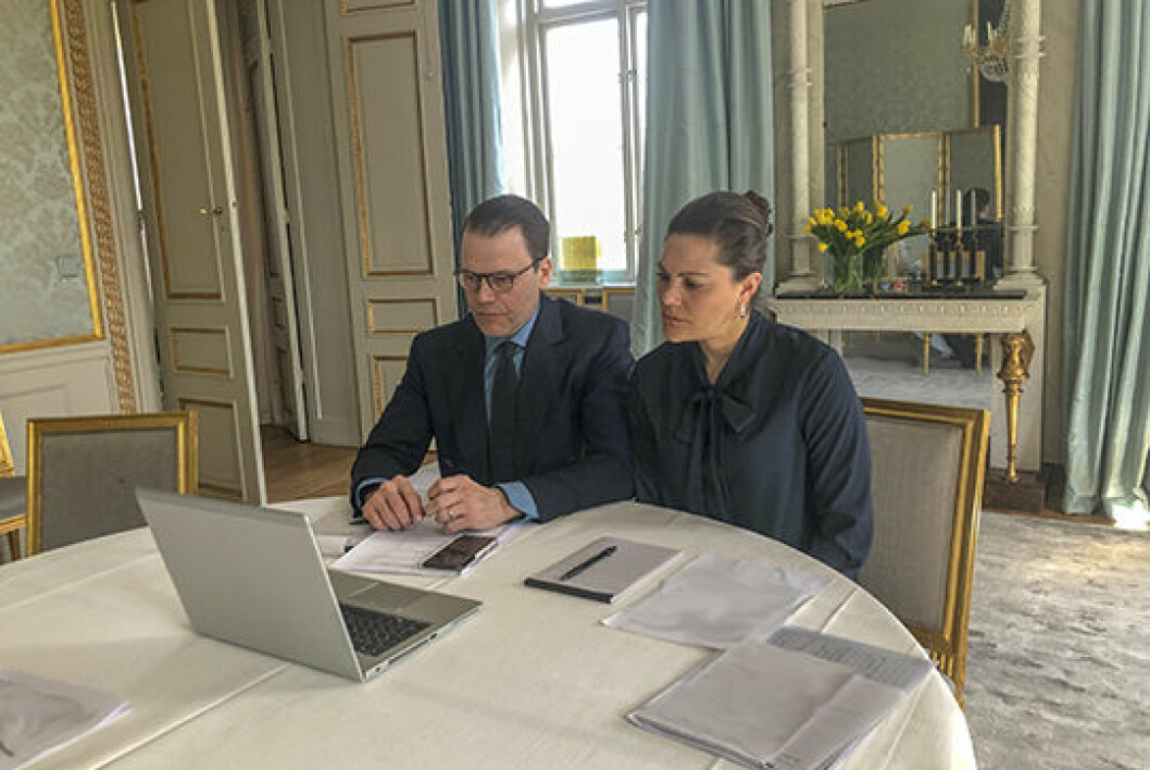 Möte med Business Sweden. Victoria och Daniel på Haga slott