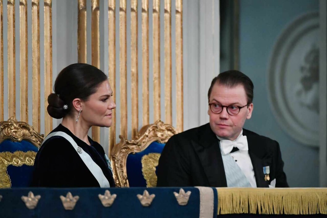 Victoria och Daniel i Börshuset, vid Svenska Akademiens Högtidssammankomst. Victoria och Daniel vid Svenska Akademiens Högtidsssammankomst