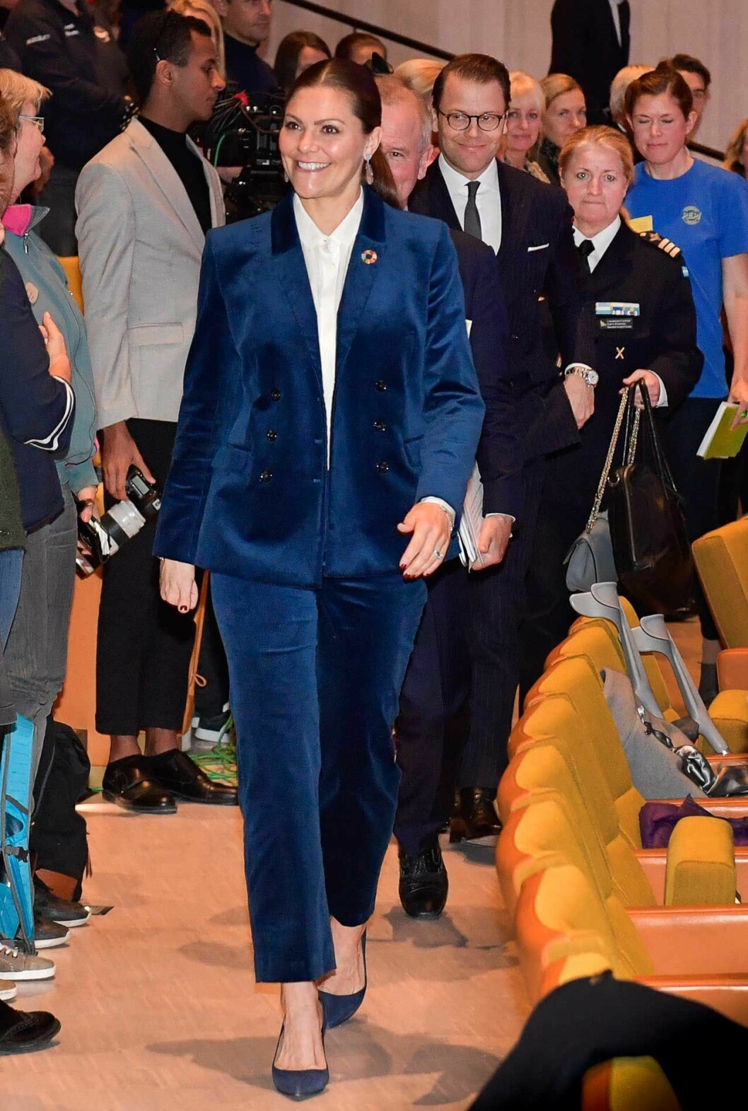 Kronprinsessan Victoria och prins Daniel under Pep Forum på Karolinska Instiutet.