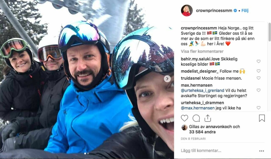 Sist vi såg kronprinsessan Victoria och prins Daniel i skidbacken var i Åre och på kronprinsessan Mette-Marits instagram! Sist vi såg kronprinsessan Victoria och prins Daniel i skidbacken var i Åre och på kronprinsessan Mette-Marits instagram!