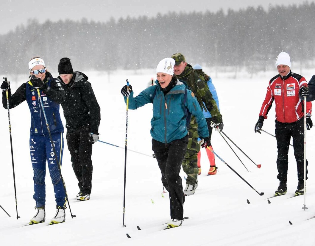 Kronprinsessan Victorias landskapsvandring i Norrbotten, på skidor.