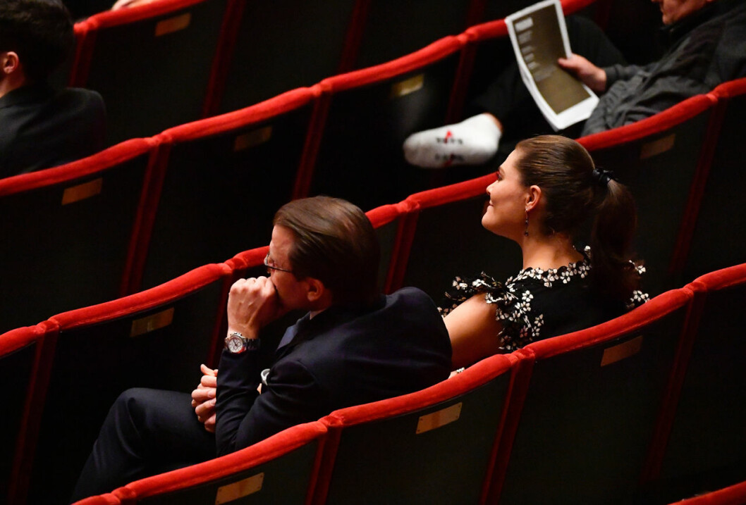 Kronprinsessparet fick njuta av en timslång konsert. Kronprinsessan Victoria prins Daniel Stockholms konserthus Konserthuset