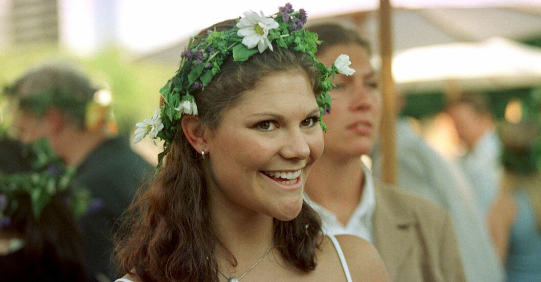Kronprinsessan Victoria med midsommarkrand