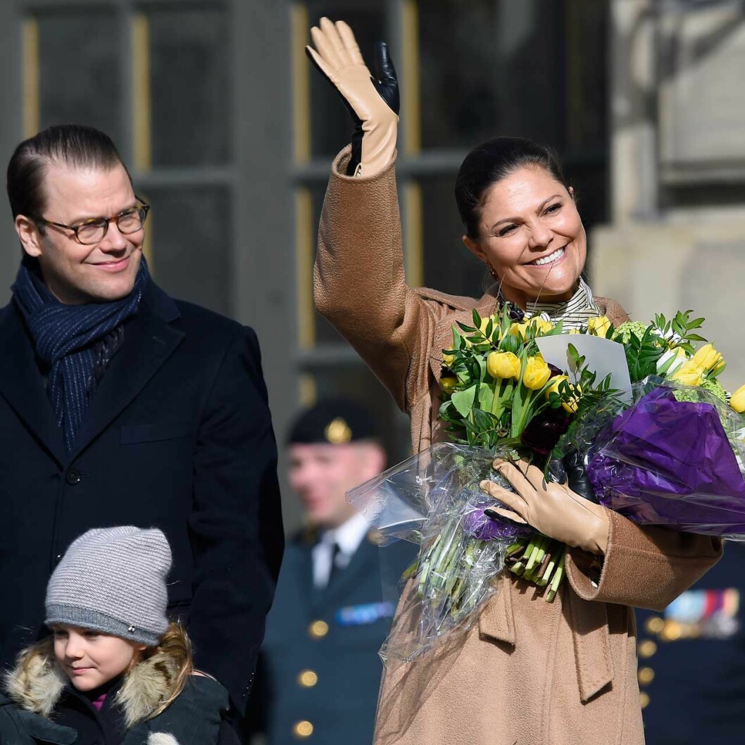 Kronprinsessan Victoria under namnsdagsfirandet på Stockholms slott.