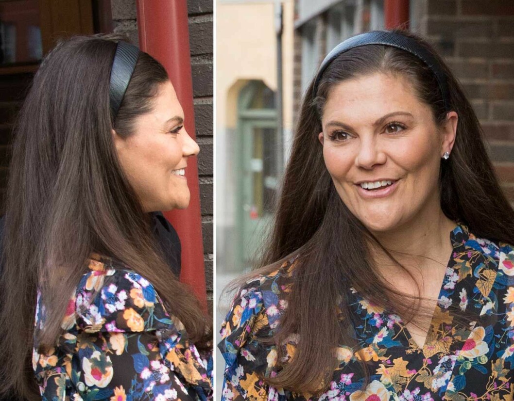 Kronprinsessan Victoria med utsläppt hår och diadem 2018.
