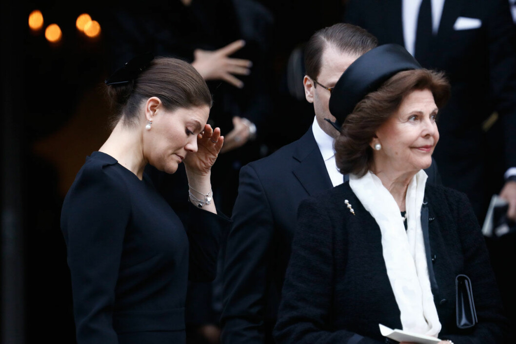 Vemod och tacksamhet. Kronprinsessan Victoria och drottning Silvia tog farväl av Dagmar von Arbin.