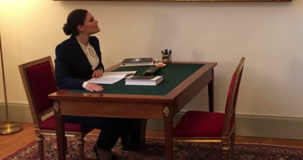 Victorias arbetshörna. Kronprinsessan Victorias arbetshörna.