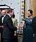 Kronprinsessan Victoria hälsar på statsminister Stefan Löfven vid riksdagssupén 2014.