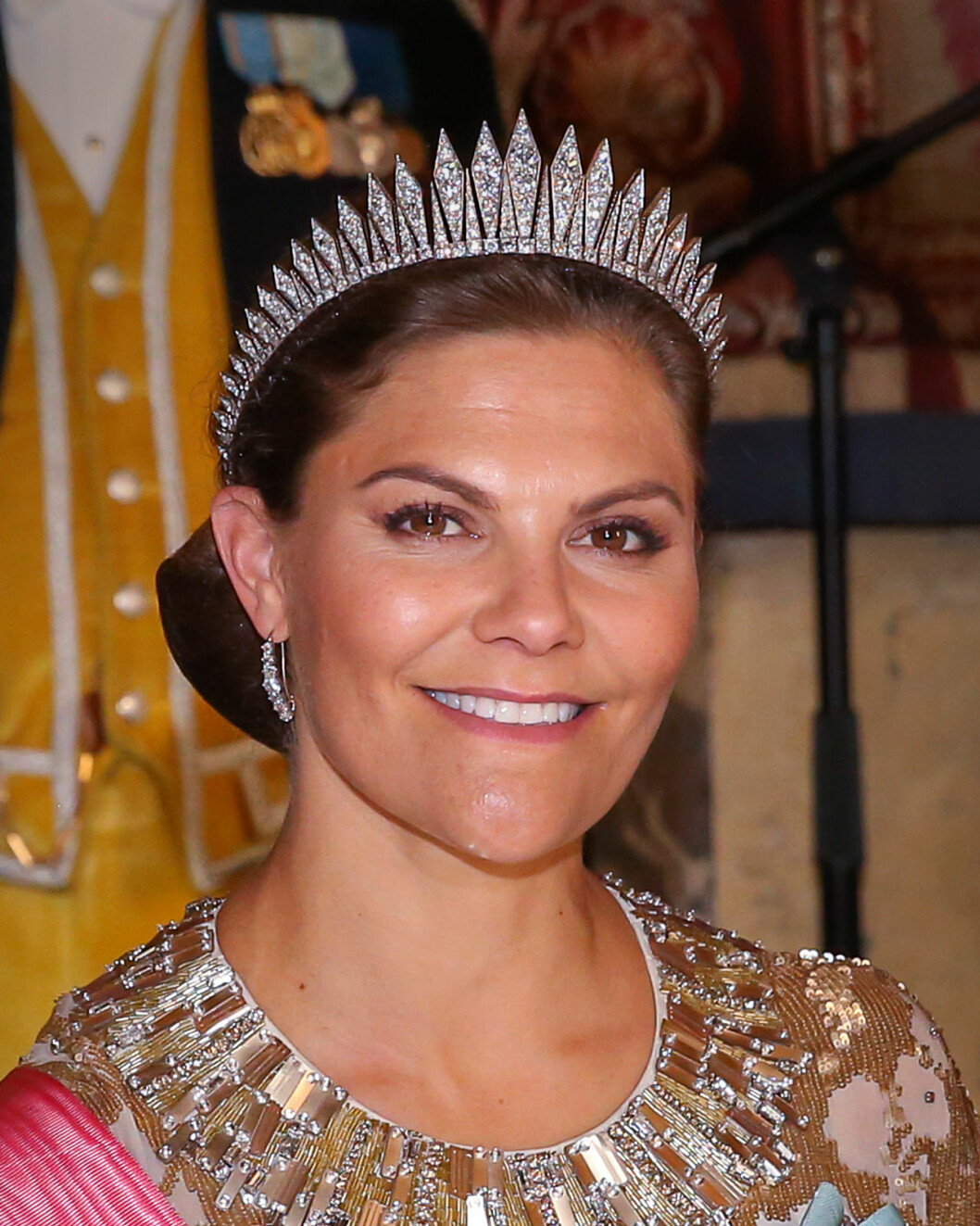 Diamantstrålarna som har givit diademet dess namn. Kronprinsessan Victoria i stråldiademet.