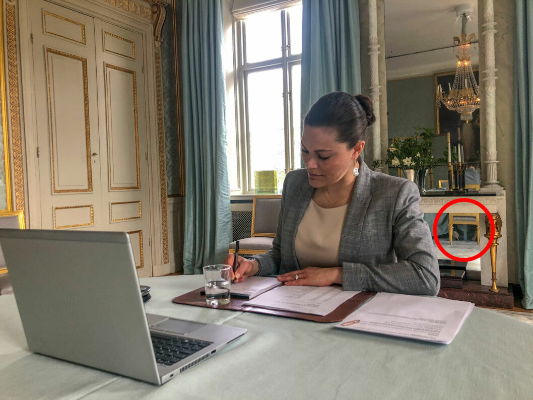 Kronprinsessan Victoria i matsalen på Haga