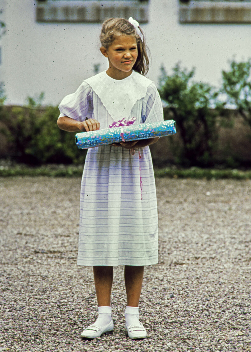 Kronprinsessan Victoria på Victoriadagen 1986.