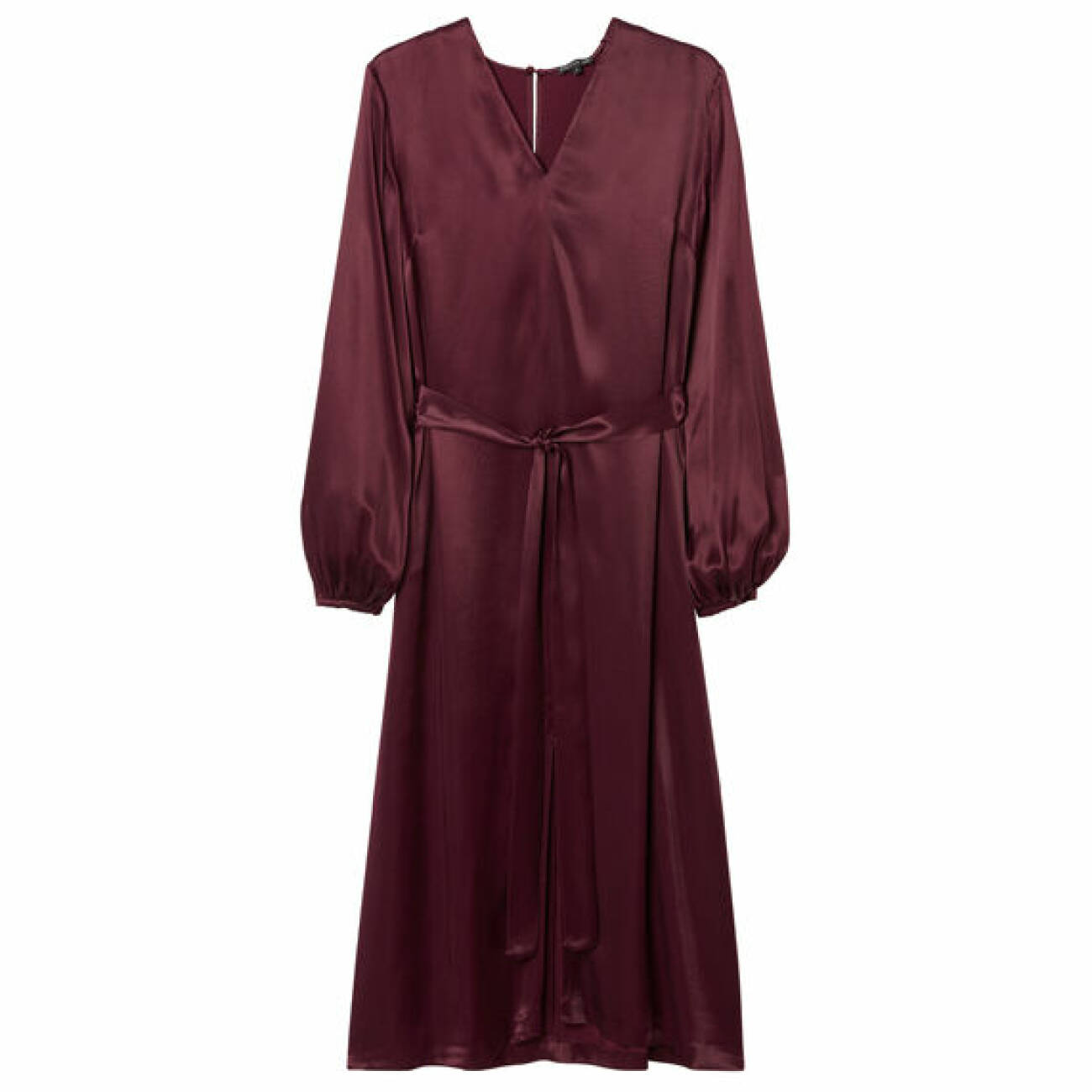 vinröd glansig klänning från MQ Marqet