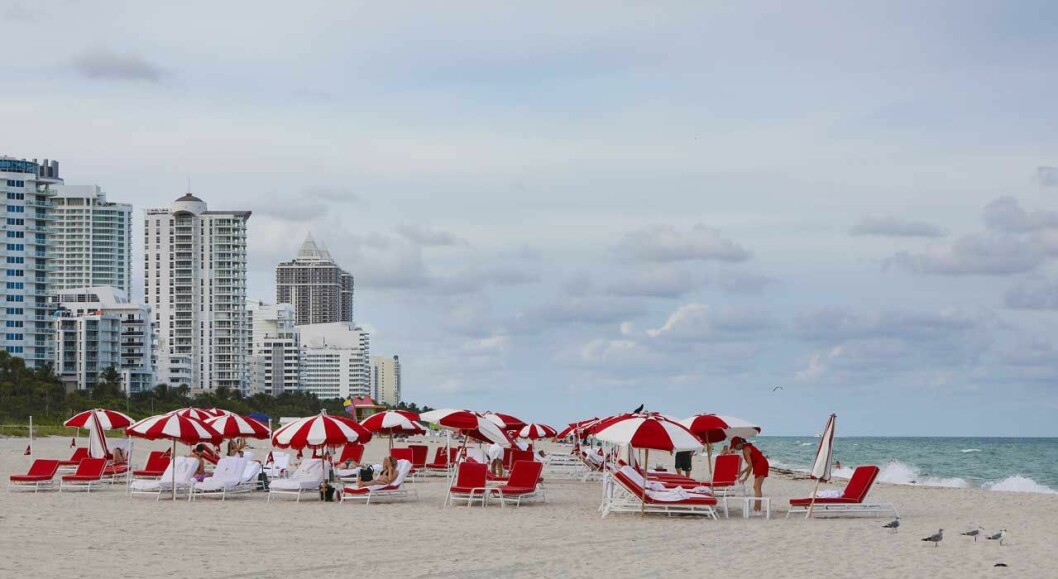 Beachen nedanför prinsessan Madeleines privata klubb i South Miami. Beachen nedanför prinsessan Madeleines privata klubb i South Miami